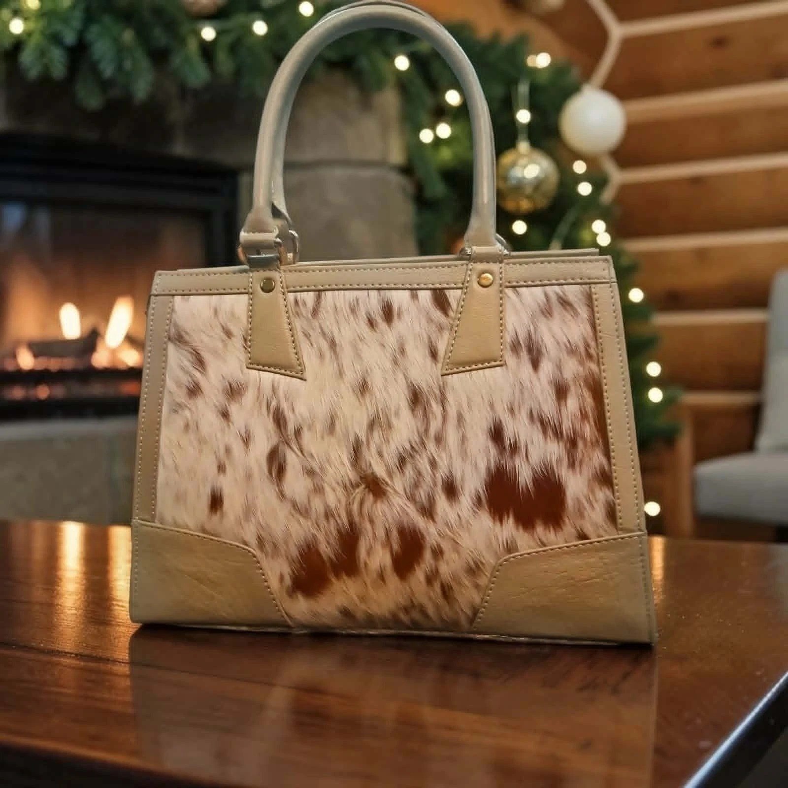 Genuine Cowhide Hair On Leather Tote Bag Women’s Western Handbag Shoulder Purse