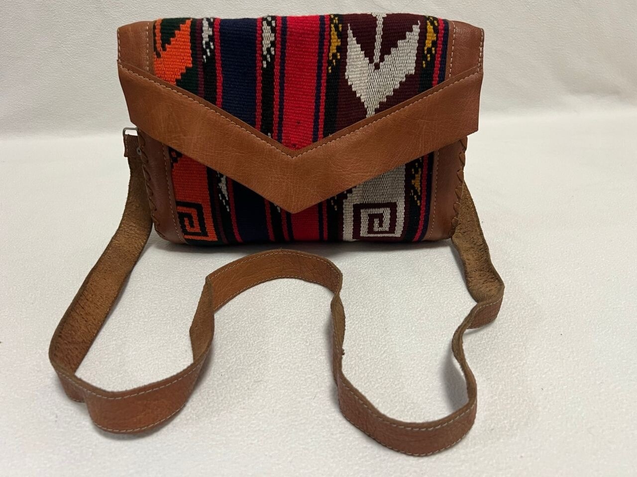 Moroccan leather Women Tote Bag with Suzani Rustic Boho style
