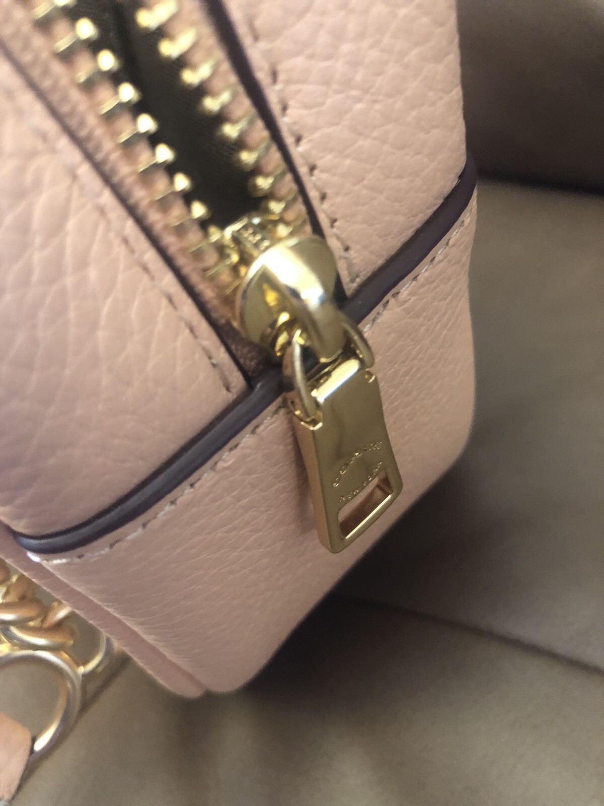 NWTCoach Cammie Chain Shoulder Bag Floral Whipstitch CA143 Gold/Faded Blush