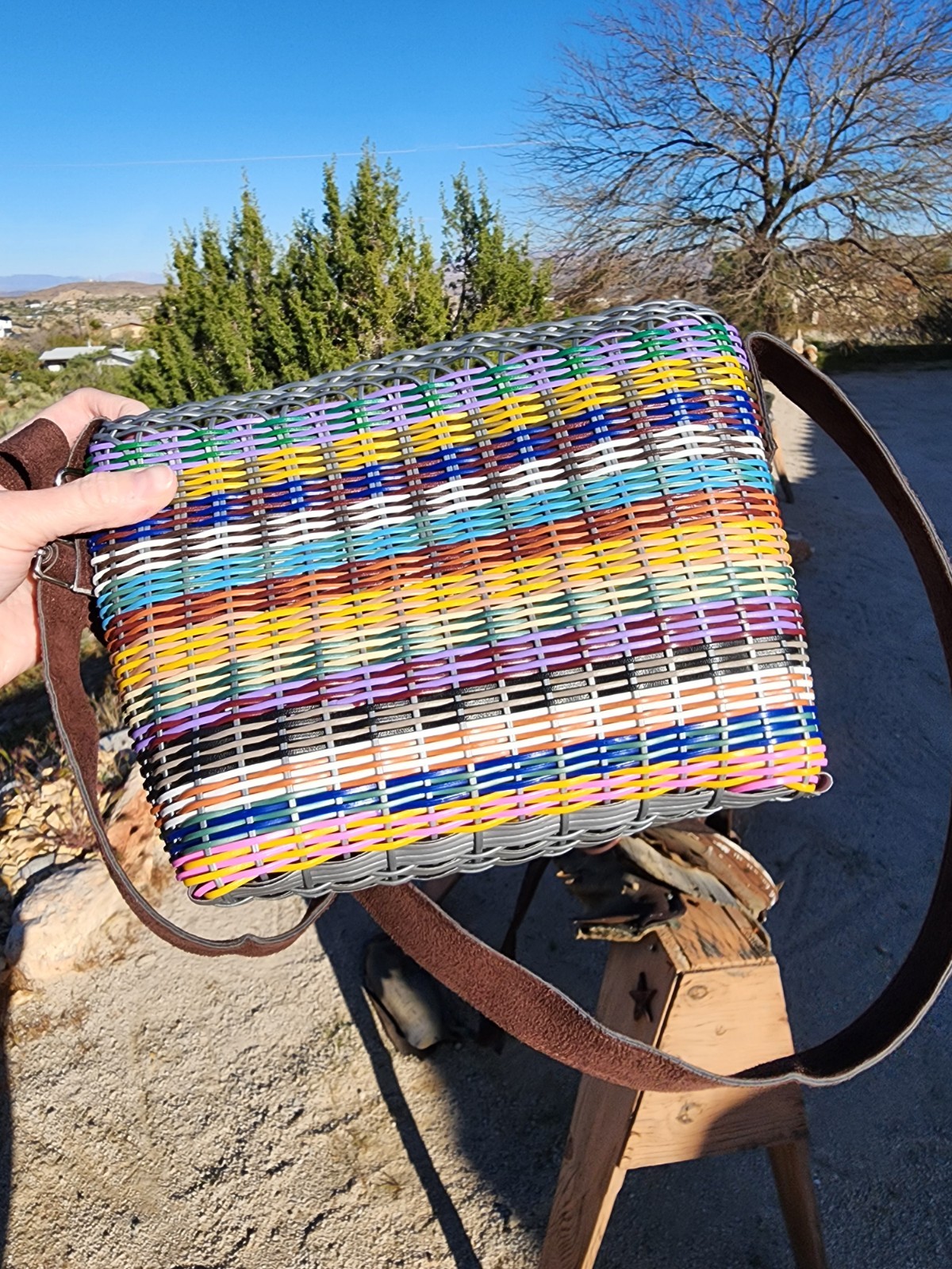 SÄQ Handwoven Recycled Plastic Crossbody Bag Guatemala Artisan Boho Eco Friendly