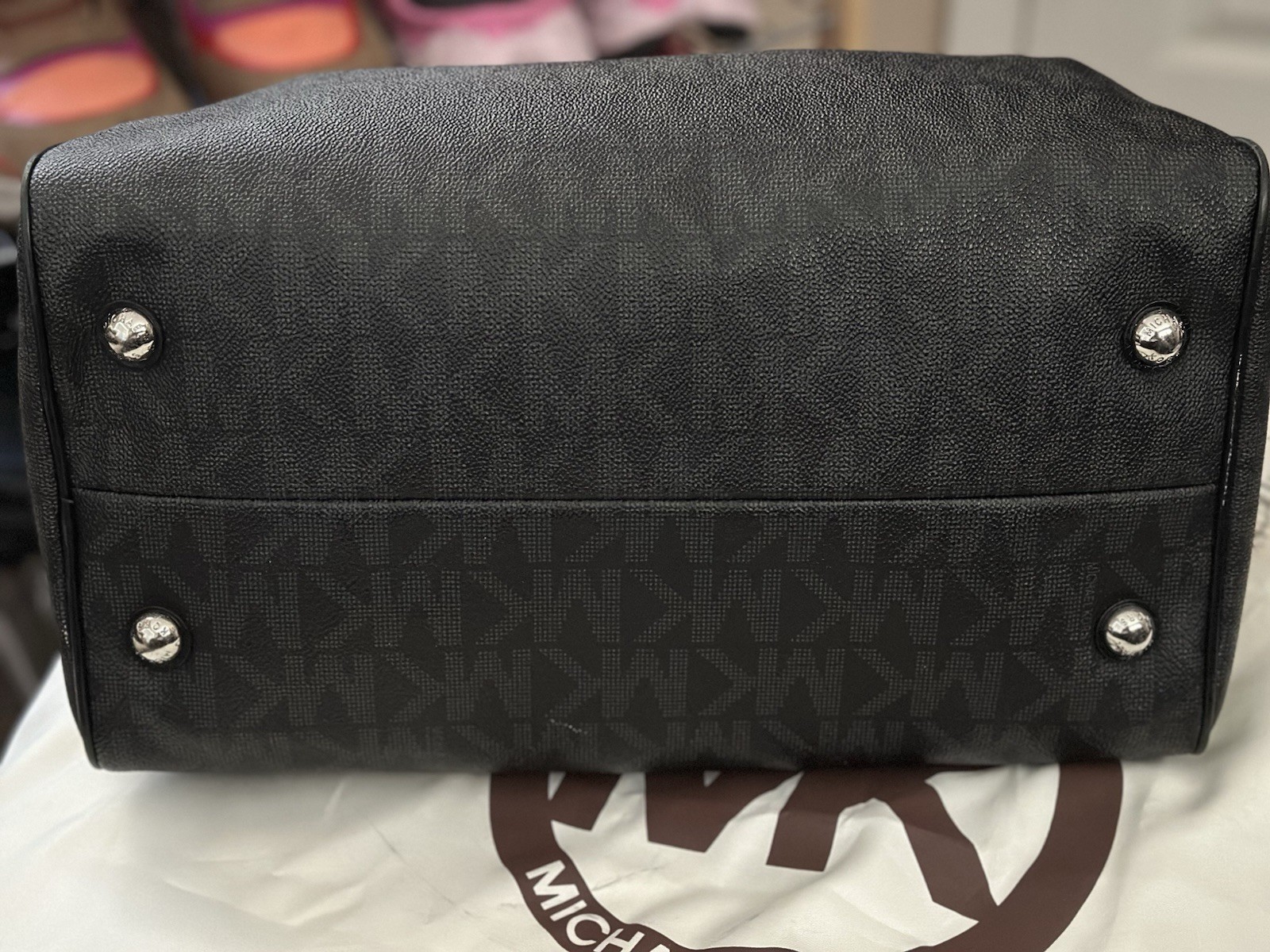 Gently Loved Black Logo Michael Kors Greyson Satchel w/ Dustbag