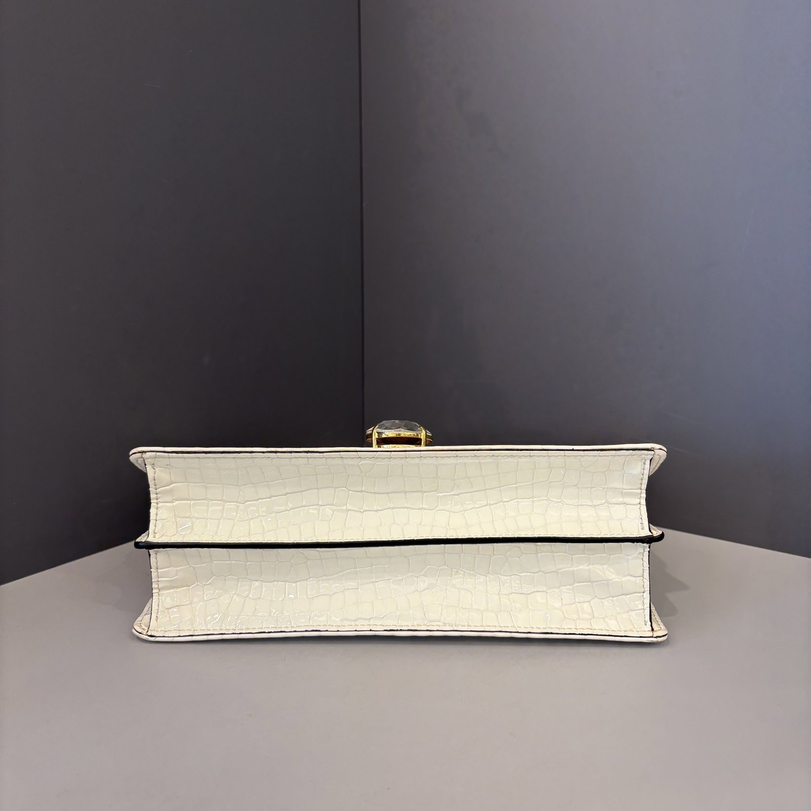 Miu Miu Flap Bag White Red Black Canvas Calfskin Crocodile Embossed (ws033026d6)