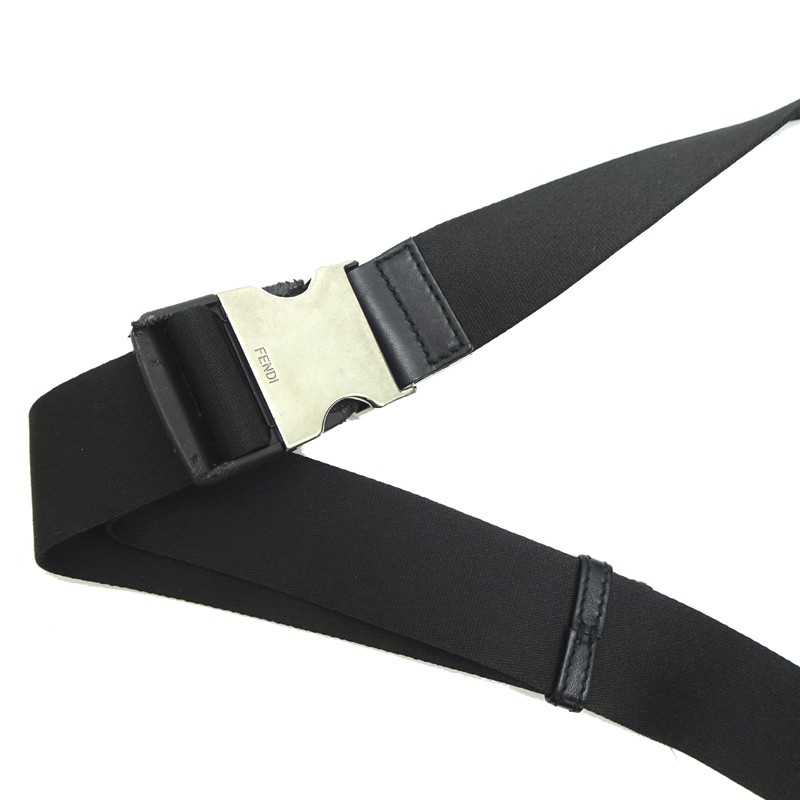 FENDI Diagonal Belt Bag 7VA434 Shoulder Bag PVC Gray Women’s Men’s DH84501