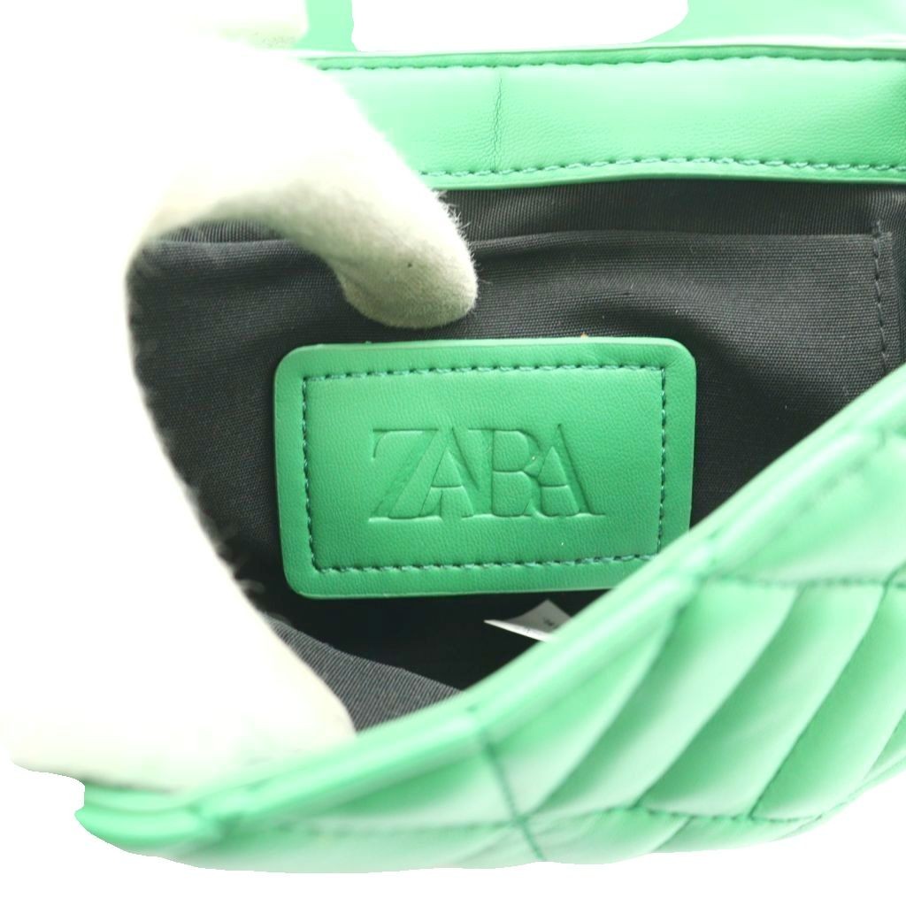 ZARA Green Polyester Shoulder Bag AB Condition 23×14.5cm 9×5.7in