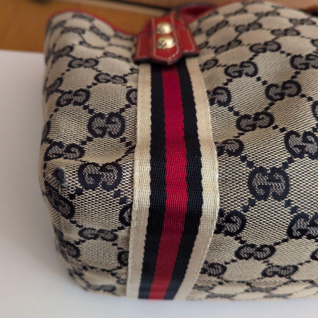 GUCCI Mini Tote Bag GG Canvas Red Authentic From Japan