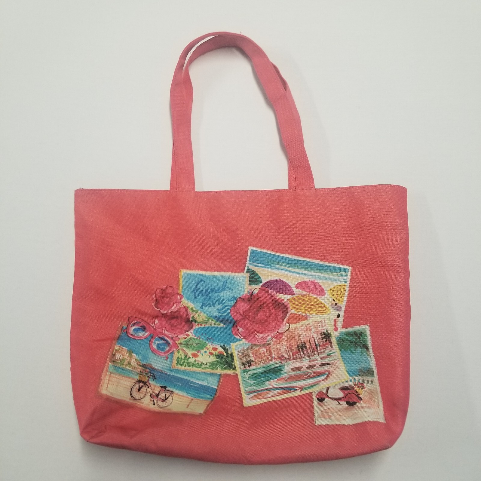 Lancome French Riviera Shoulder Tote Bag Shopper Beach Lined