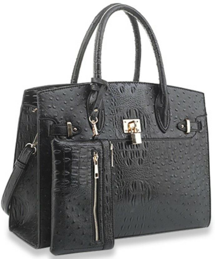 IT DOESN’T MATTER WHAT YOU WEAR IF YOU HAVE A GOOD BAG CROC OSTRICH HANDBAG.