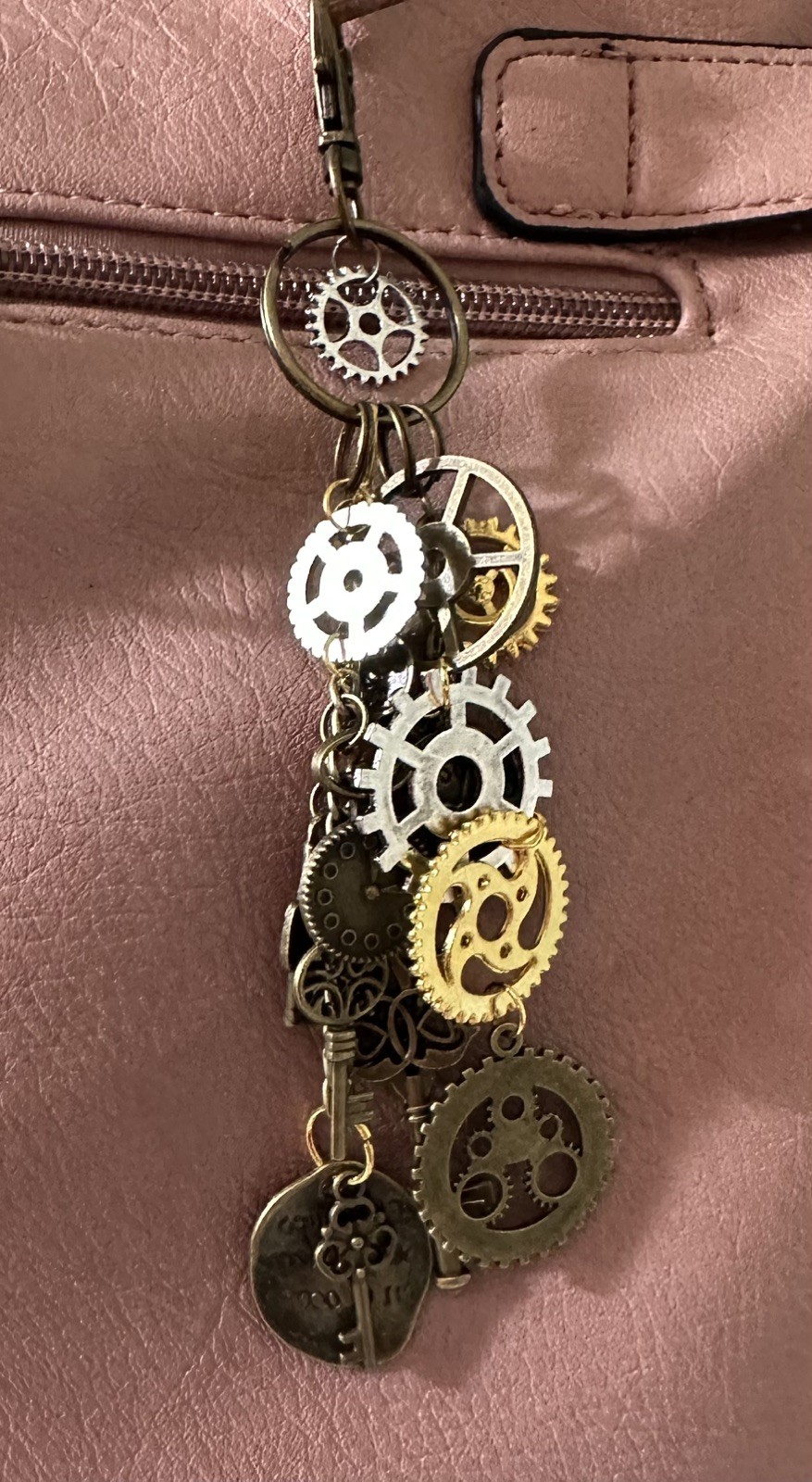 New MINI STEAMPUNK Handbag Jewelry Bag Charm purse Keychain Gears Clocks Keys
