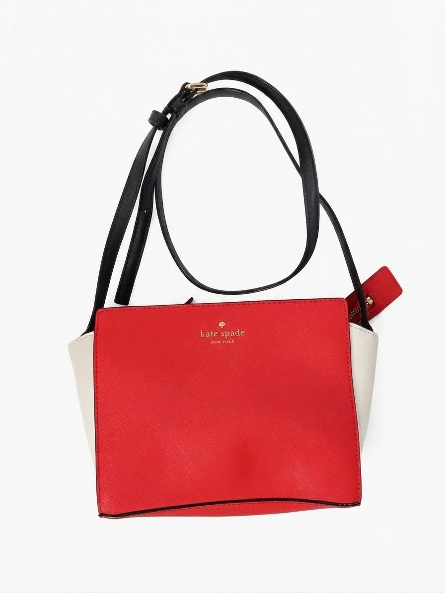 Kate Spade Cedar Street Hayden Crossbody Bag Red/White Leather A10-080