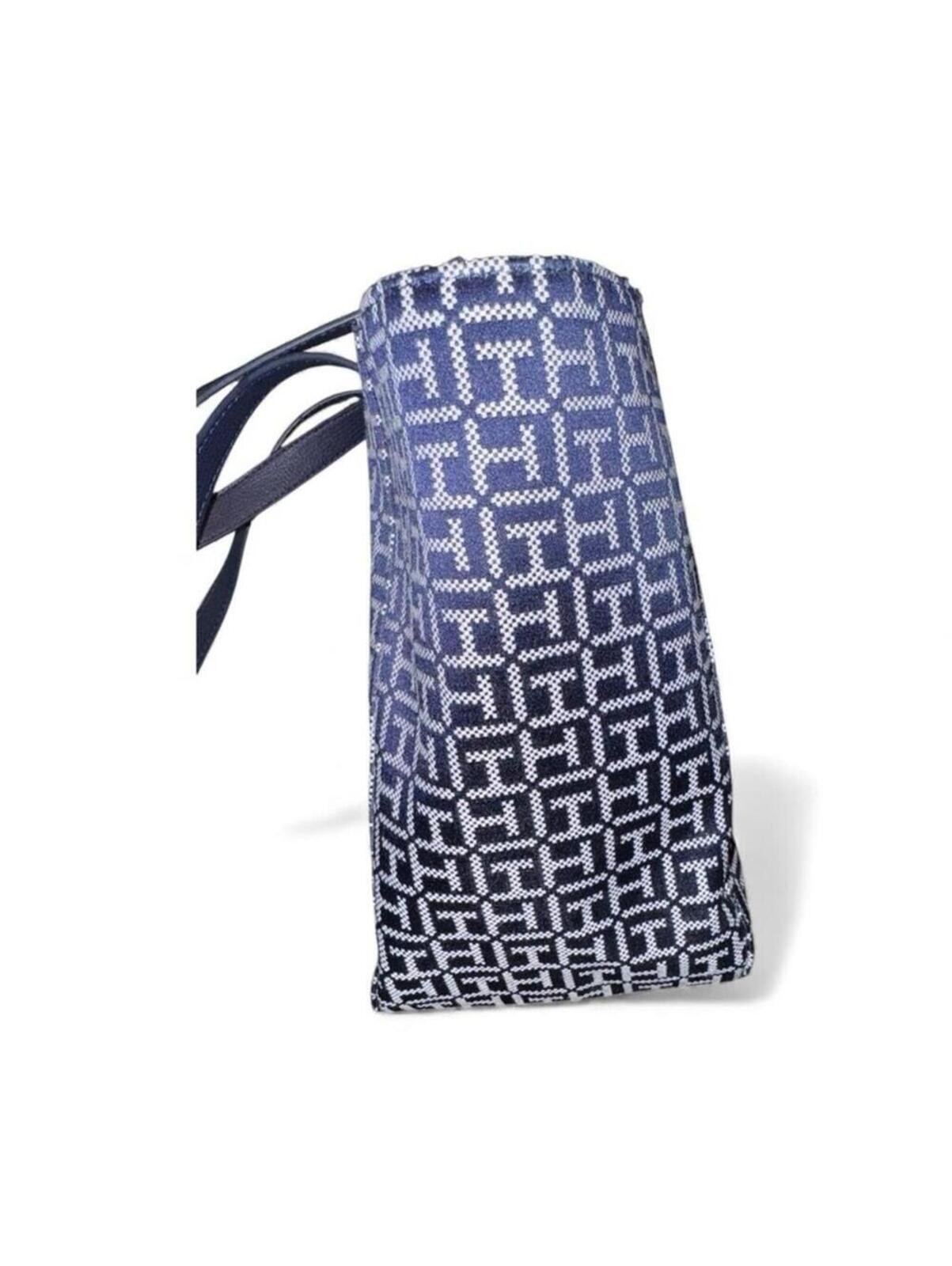 Tommy Hilfiger Navy and White Geometric Tote