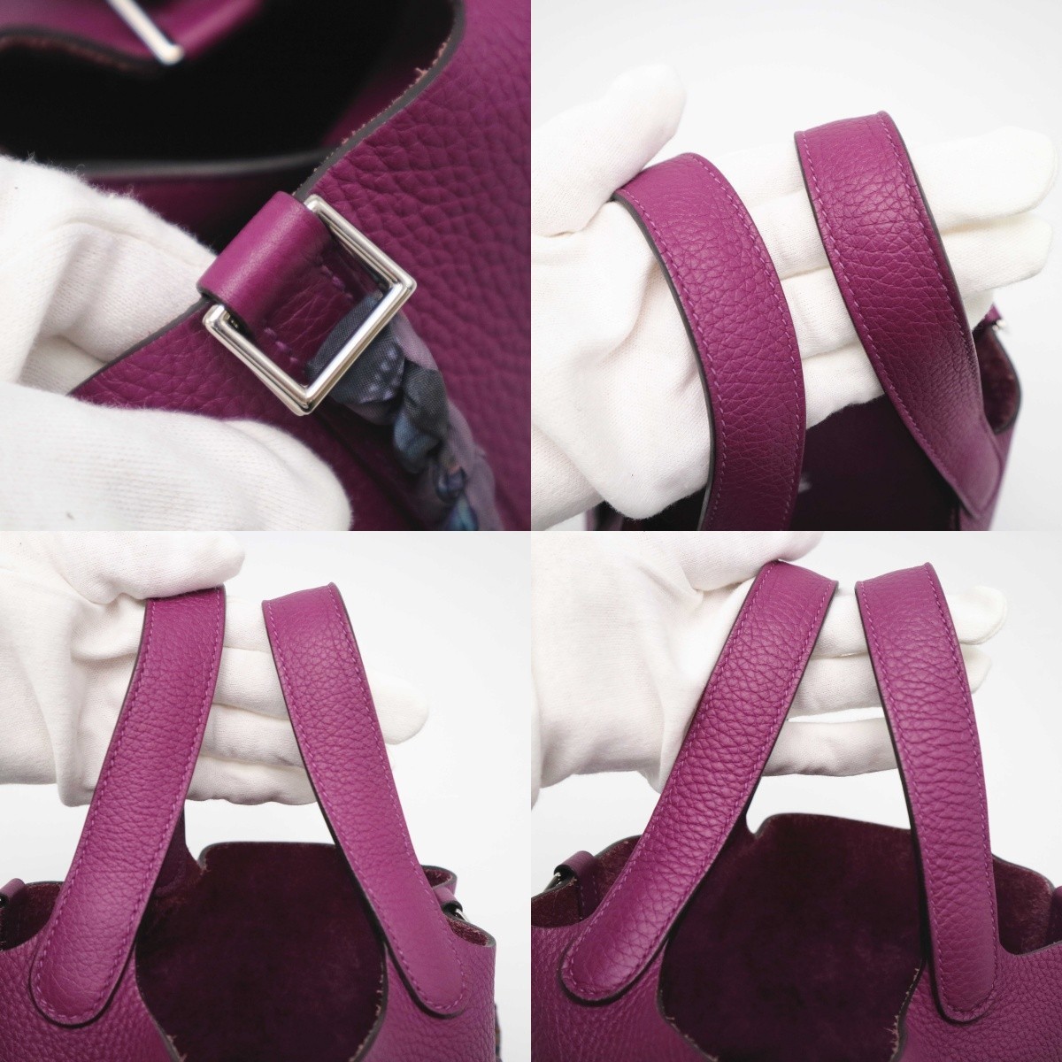 HERMES Picotin Lock 18 Handbag Purple Anemone Taurillon Clemence Leather Z Stamp
