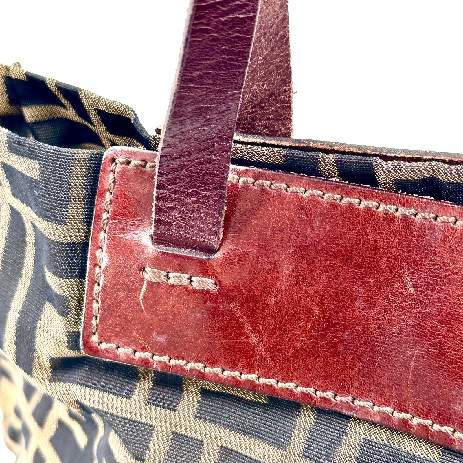 Fendi Zucca Handbag Canvas Tote bag Authentic