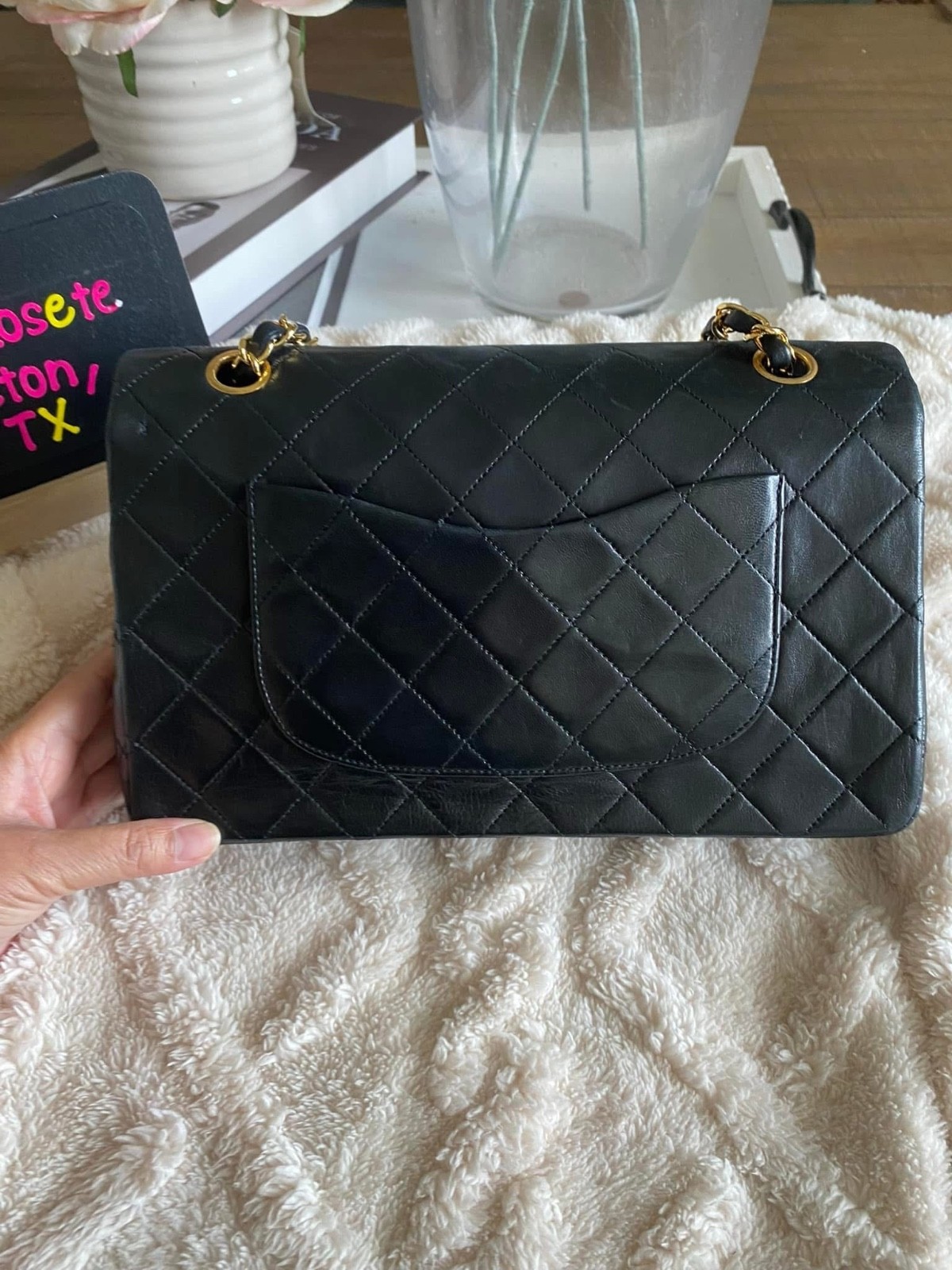 Chanel Vintage Classic Double Flap Bag Quilted Lambskin Medium