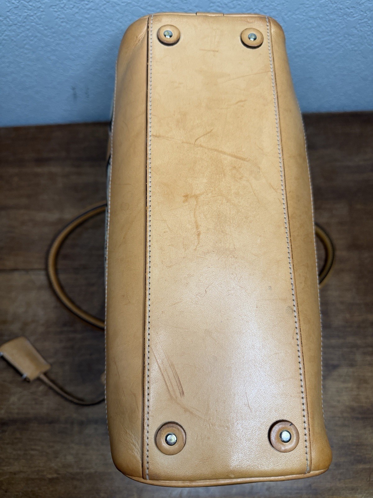 Coach Signature C Canvas Dome Bag with Vachetta Leather Trim Vintage Wallet