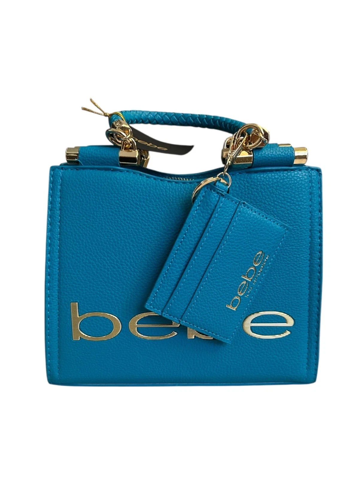 New w/ Tags in Plastic! BEBE Fabiola Top Handle Crossbody Handbag in Capri Blue