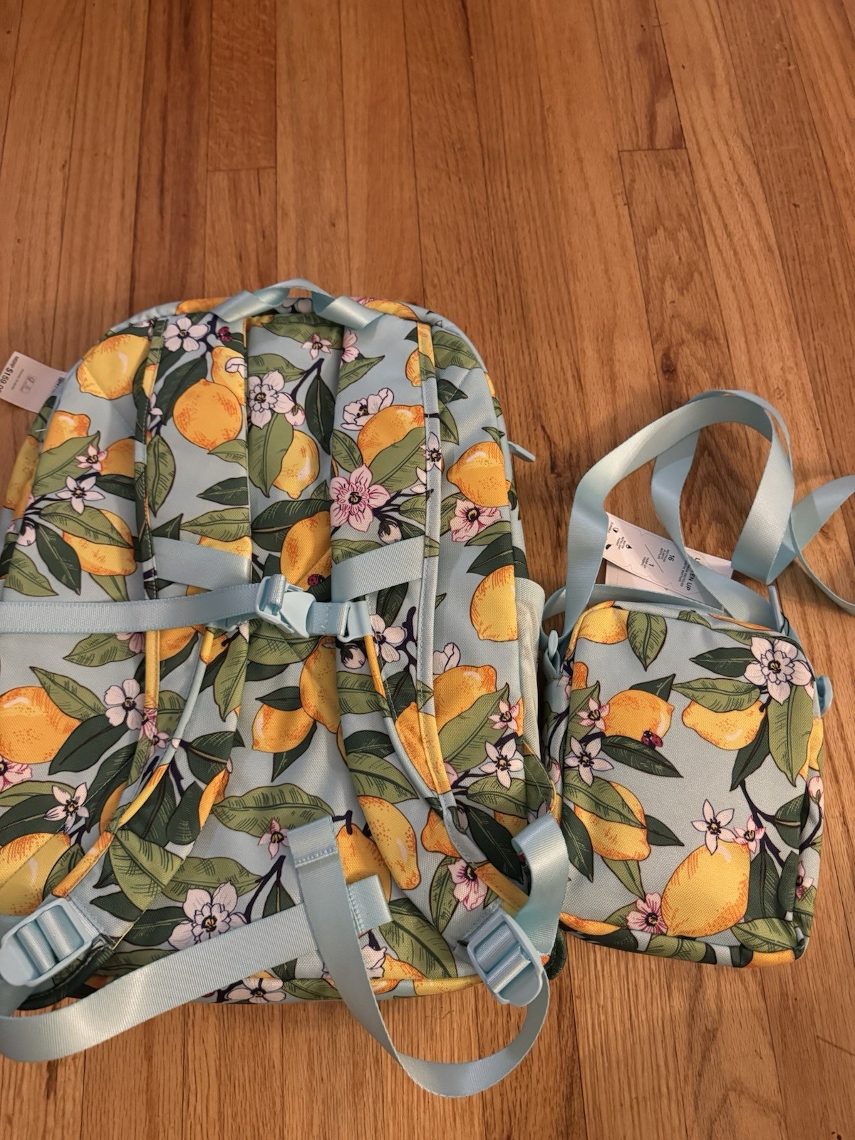 NWT Vera Bradley Lighten Up Floral Duffel Backpack, Lemon Grove & Crossbody Bag
