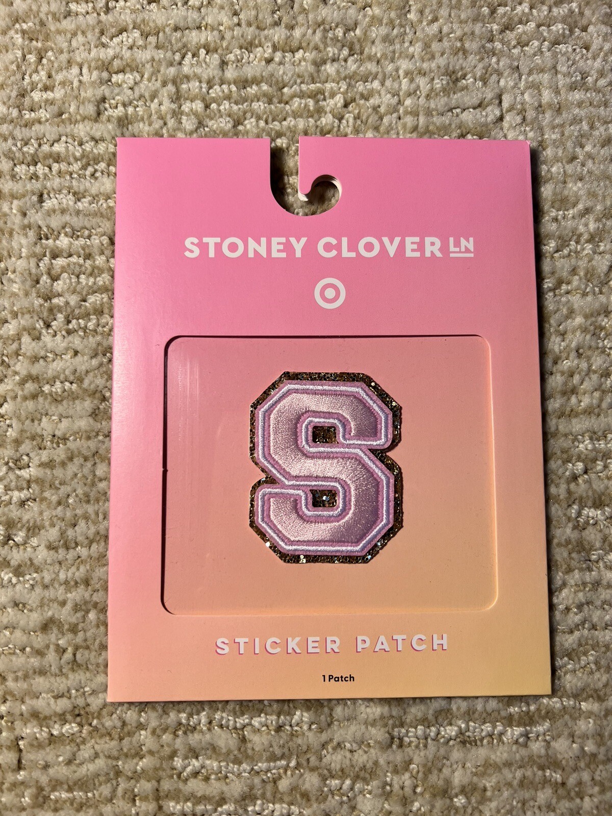 Stoney Clover Lane x Target LETTER “S” Sticker Patch Pink Gold Glitter NWT