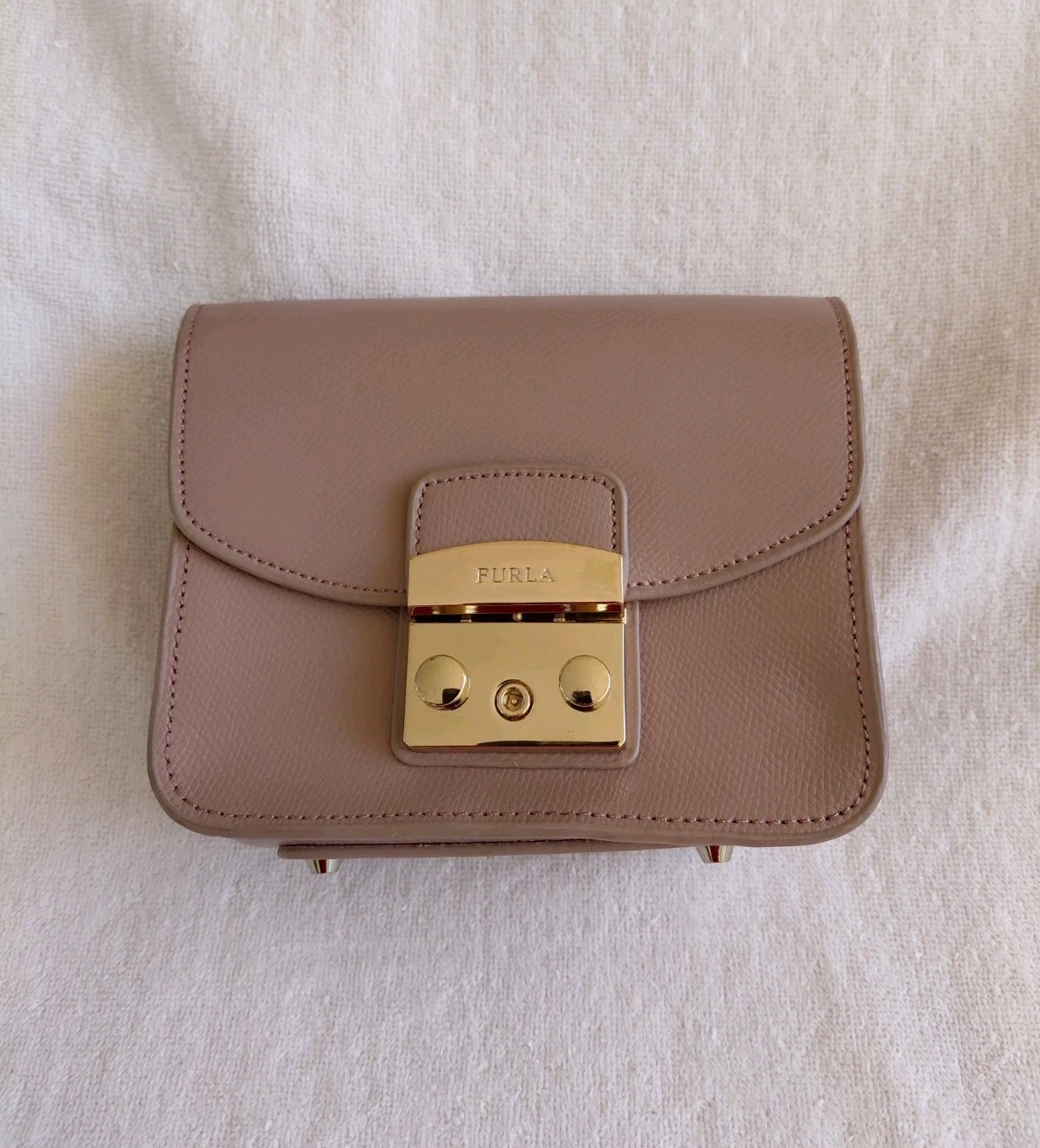Furla Metropolis Mini Crossbody Sand Color Bag ( Missing Is Shoulder Strap)