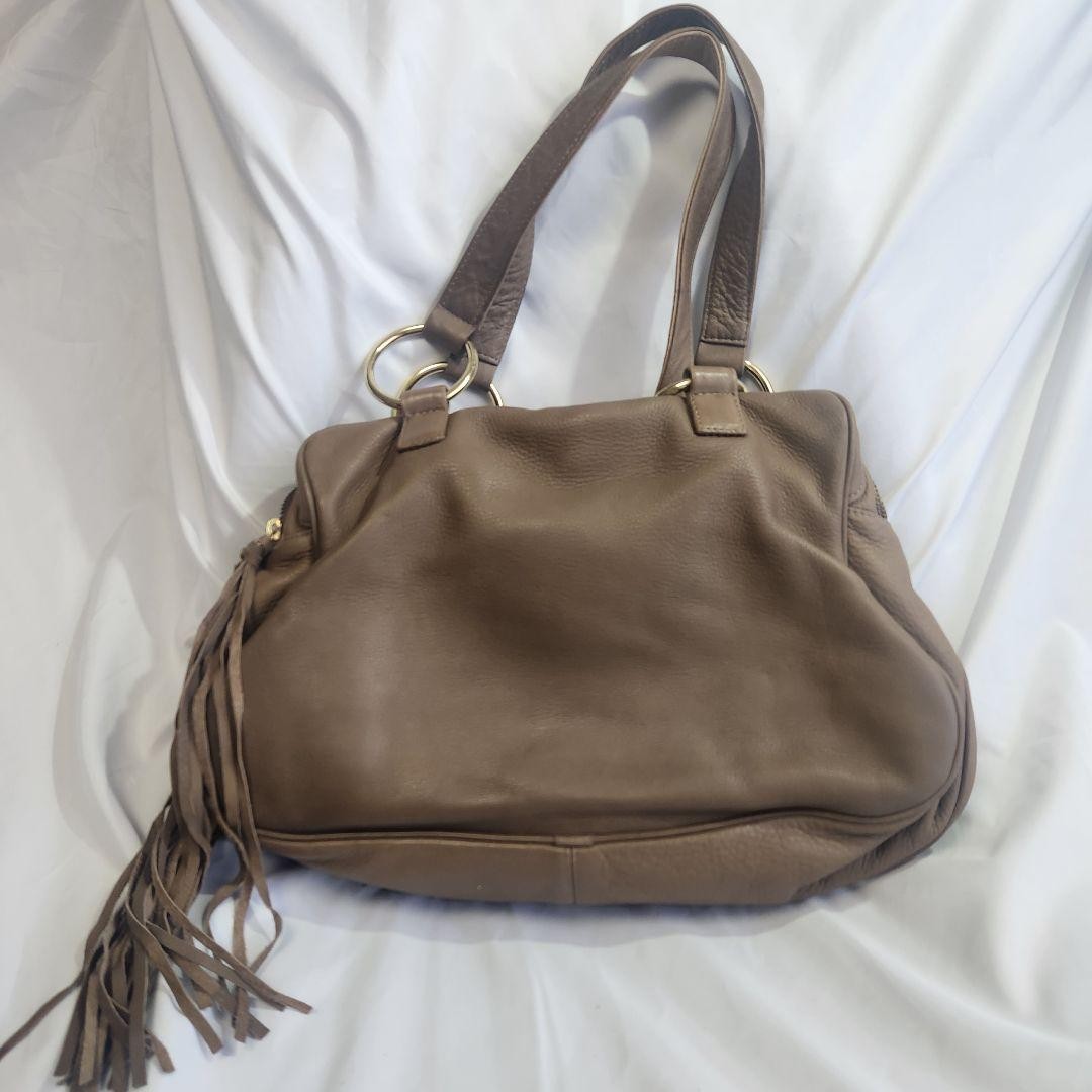 BULGA Handbag Tote Boston Bag Purse Leather in Brown Y2K USED Good Condition