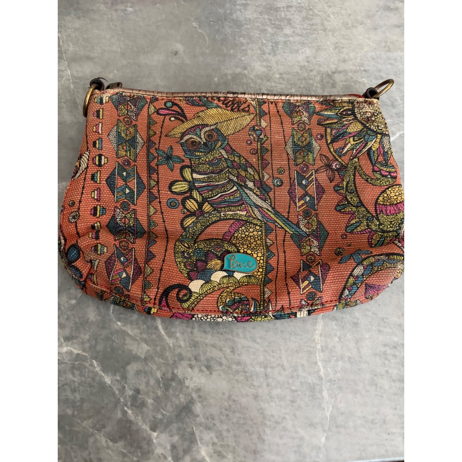 Sakroots | Artist Circle Zip Pouch || Small || Multi-Color Boho Owl Print|