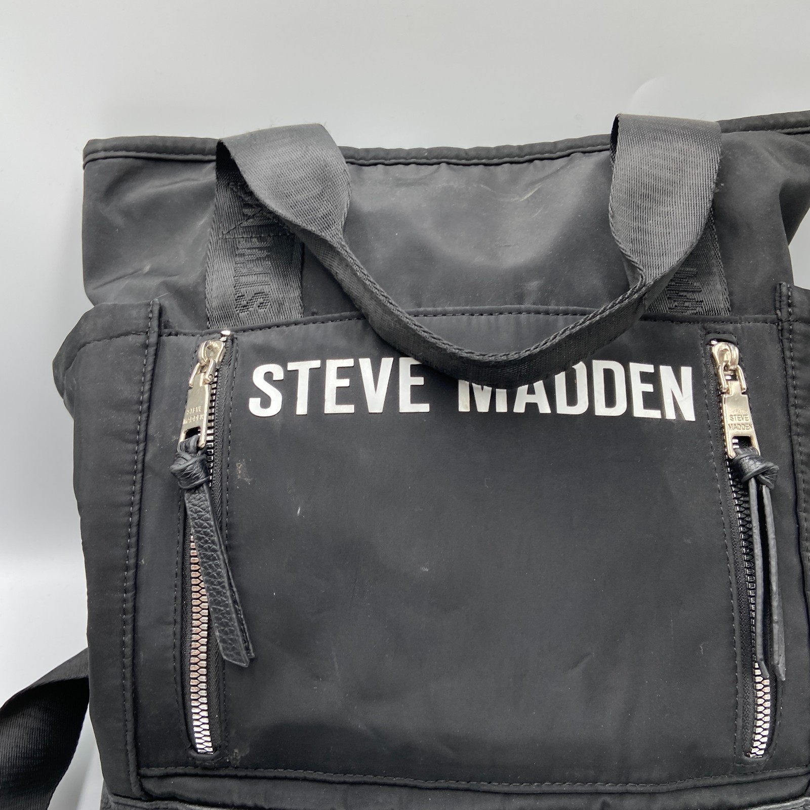 Steve Madden Backpack Theda Black Zip Inner Pocket Adjustable Strap Shoulder