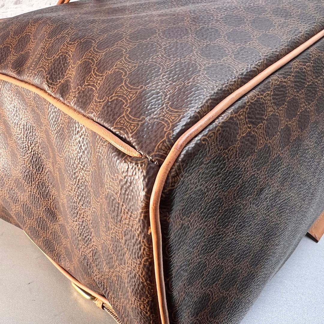 CELINE Macadam Leather Backpack Brown Authentic Vintage Bag