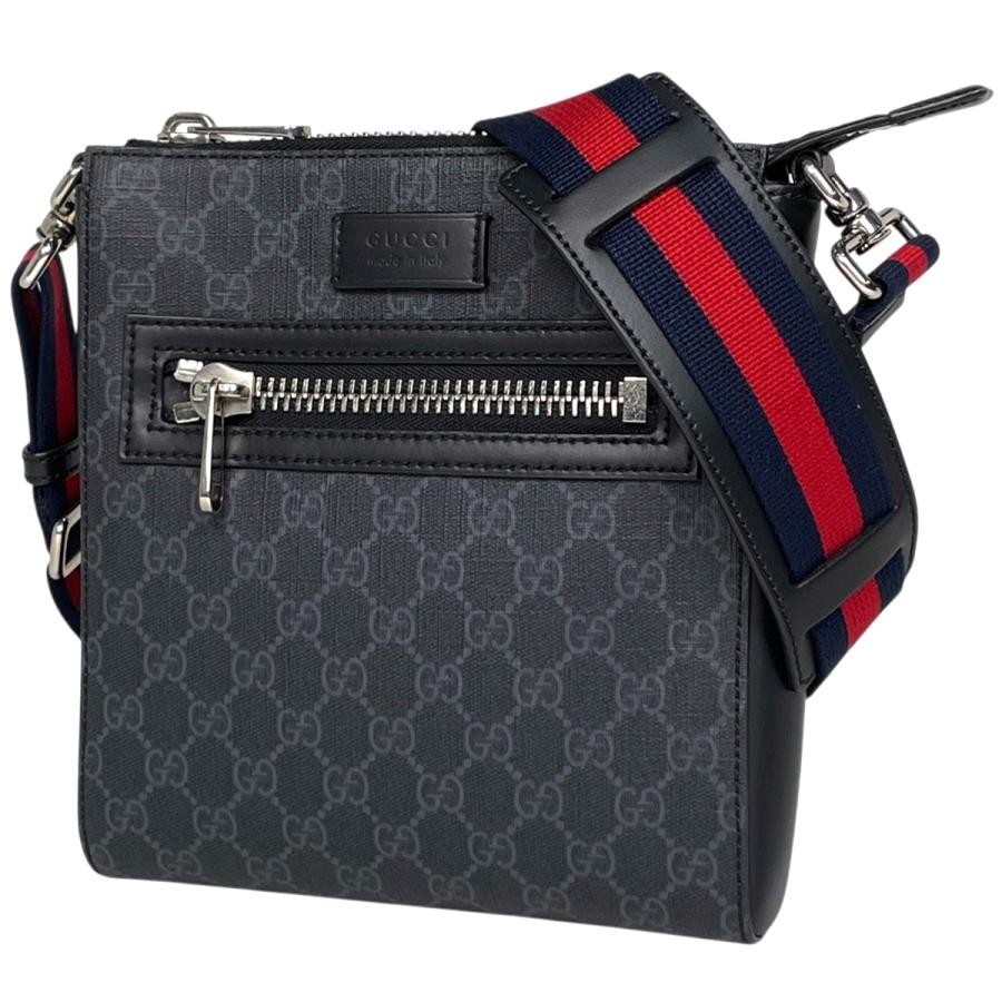 Gucci Sherry Line Web GG Supreme Black Messenger Bag 523599 #BS3088