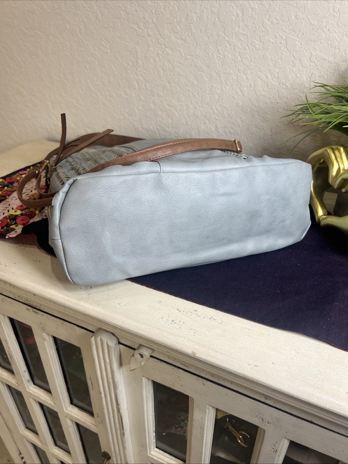 Unbranded Classic Gray Multi Zip Woven Shoulder Handbag Hobo Western Purse
