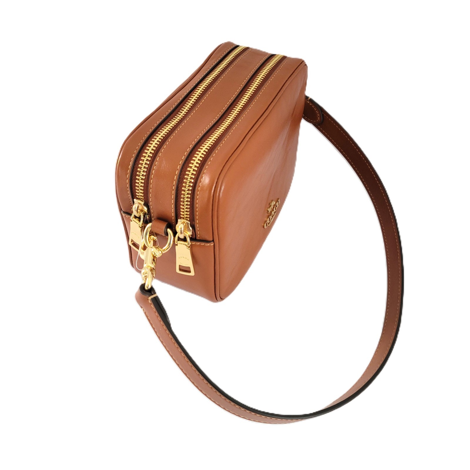 Coach CEA02 Mini Carey Crinkle Leather Crossbody Bag Handbag Cinnamon