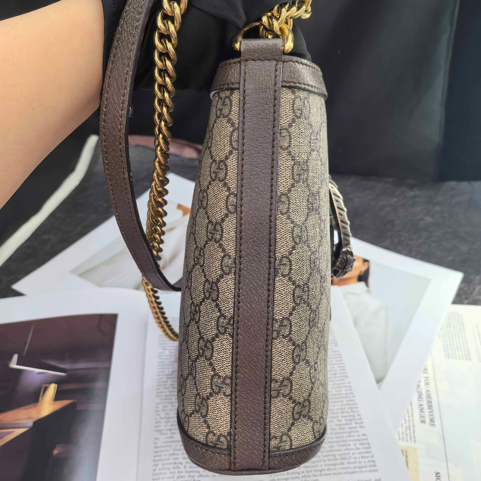 Gucci Dionysus GG Supreme Bucket Bag,（ 24×7×22 ）cm