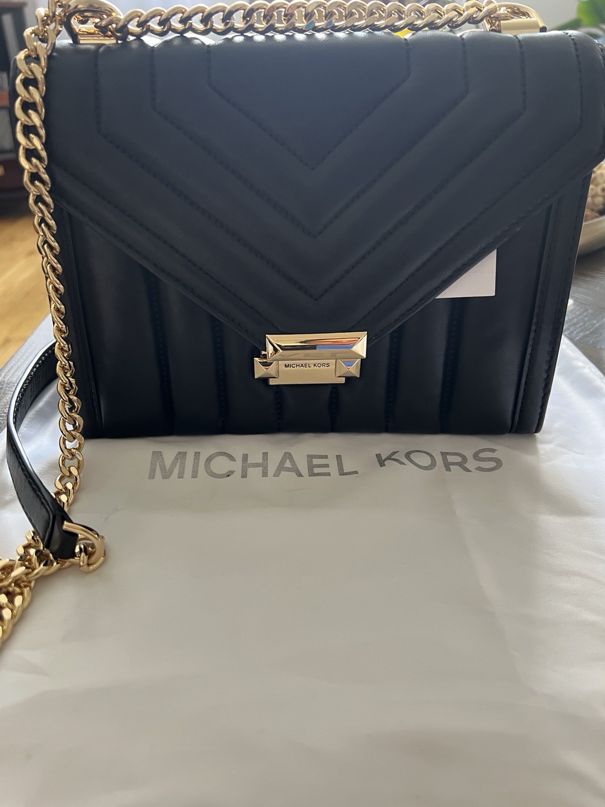 Michael Kors Whitney Medium Black Quilted Leather Shoulder Bag