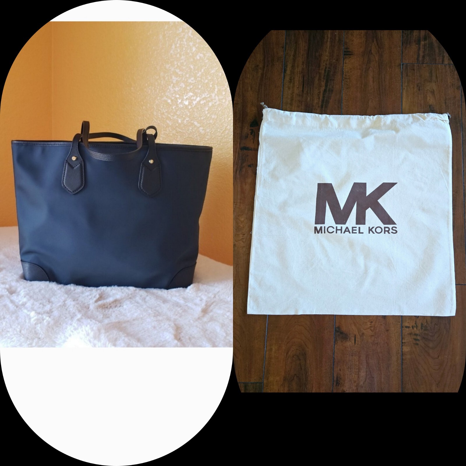 Michael Kors Eva Nylon Large Tote With Pouch in Navy Multi New Without Tag