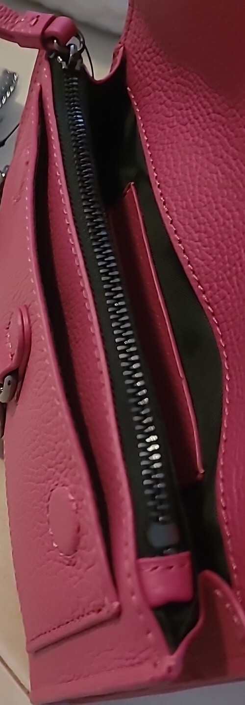 BOTKIER Trigger Pink Leather Crossbody Bag With Extra Gunmetal Chain Strap NWOT