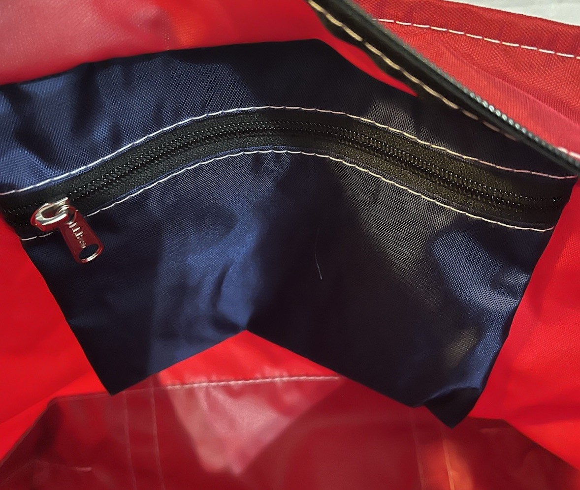 L.L.Bean Boat Tote Bag Nylon Red 11 Inch Tall X 17 Inch Wide