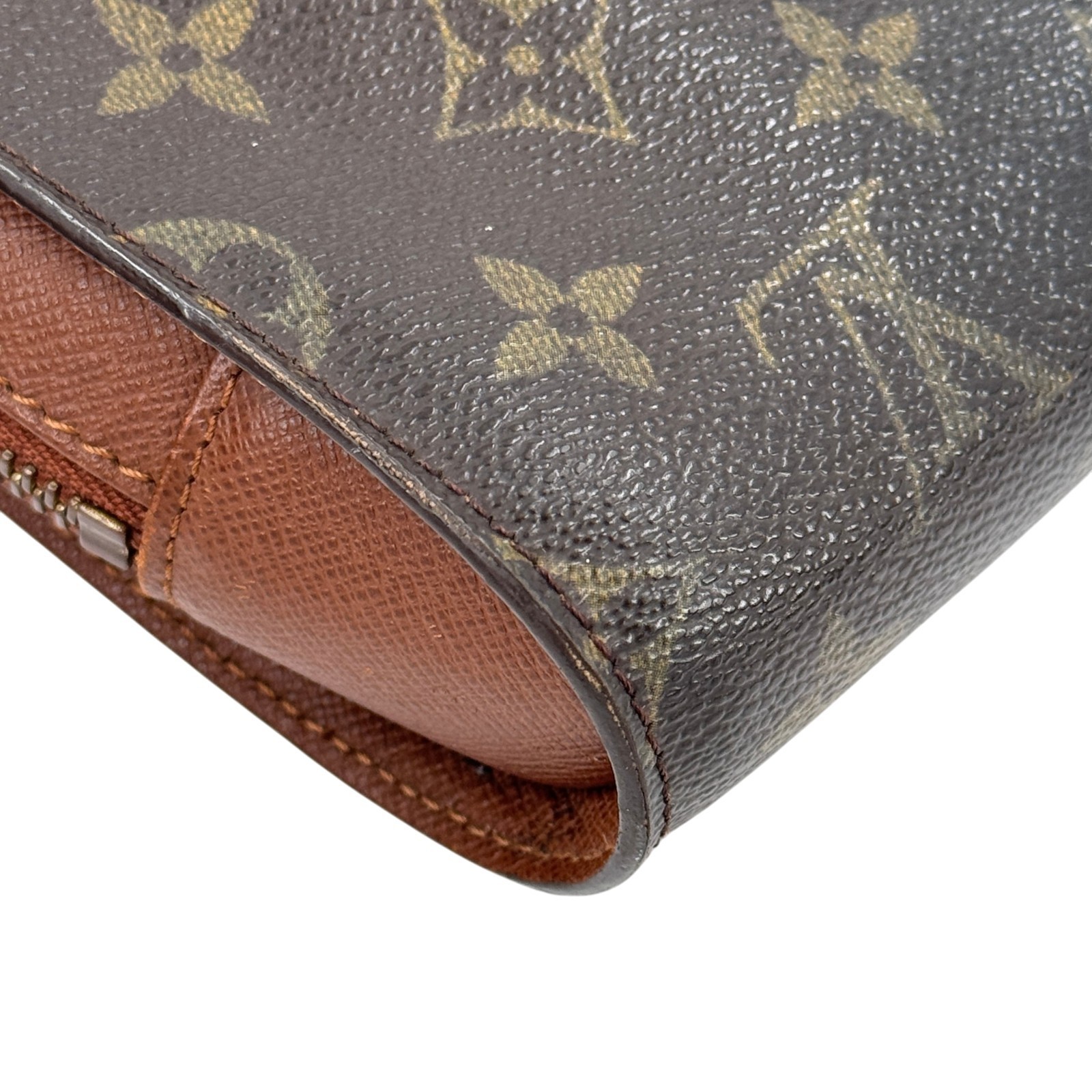 LOUIS VUITTON Orsay Monogram Canvas Brown Zip Wrist Clutch Bag M51790