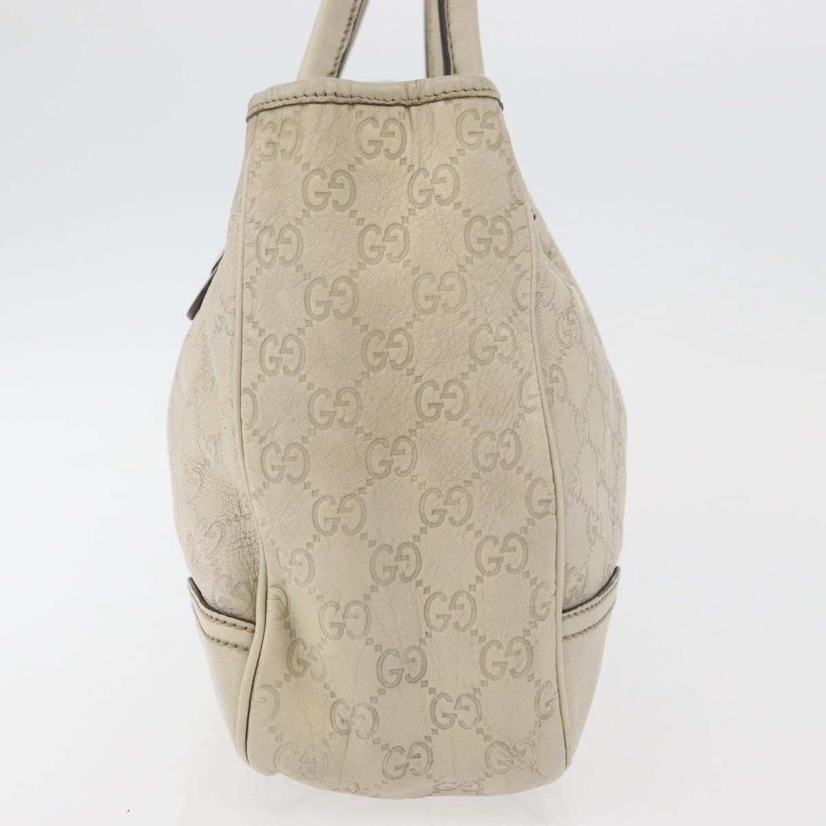 GUCCI GG Canvas Guccissima Princess Bag Leather Ivory Gold 163805 Auth 176193