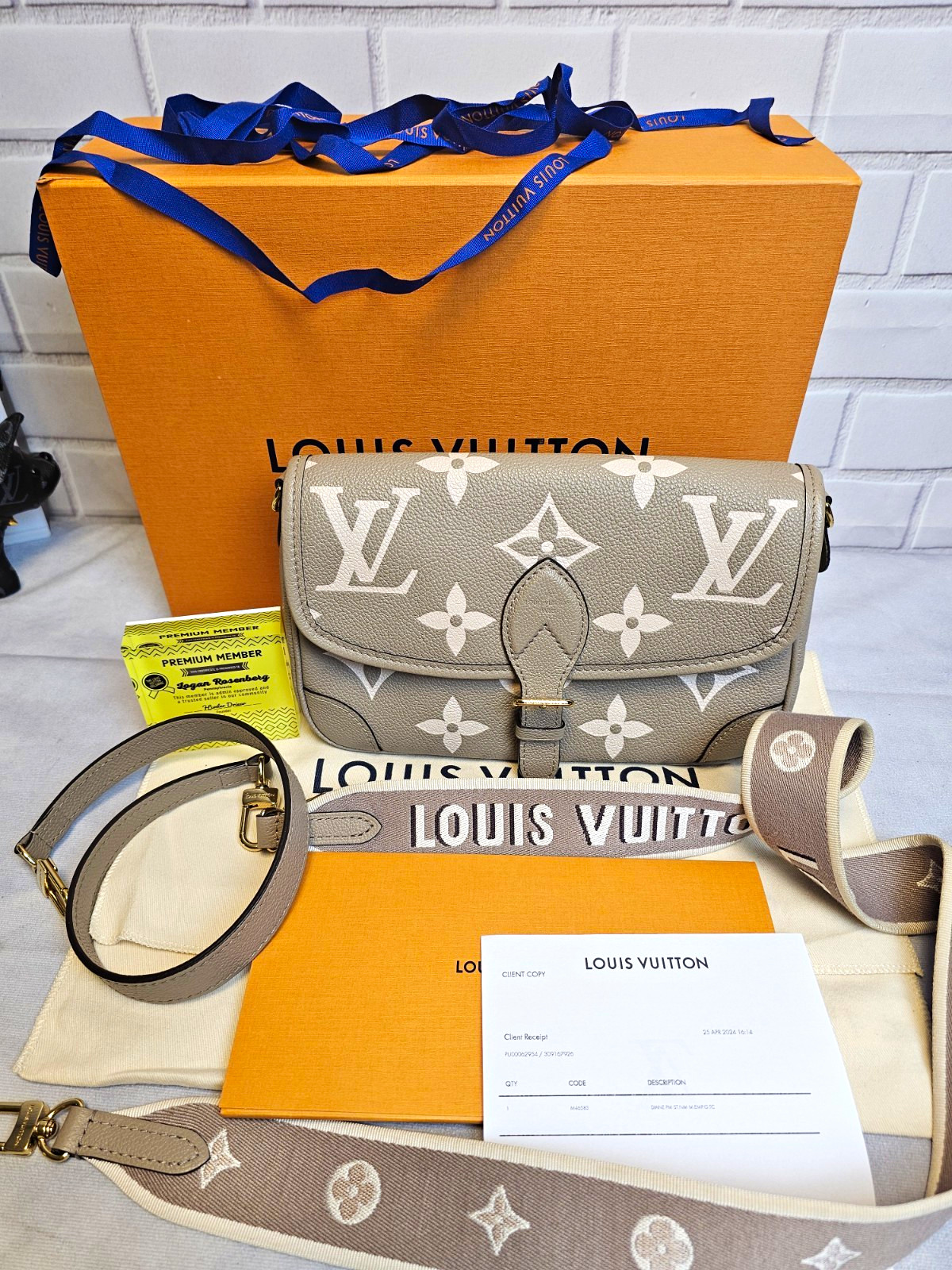 Louis Vuitton Monogram Empreinte Bicolor Turtledove Diane Set