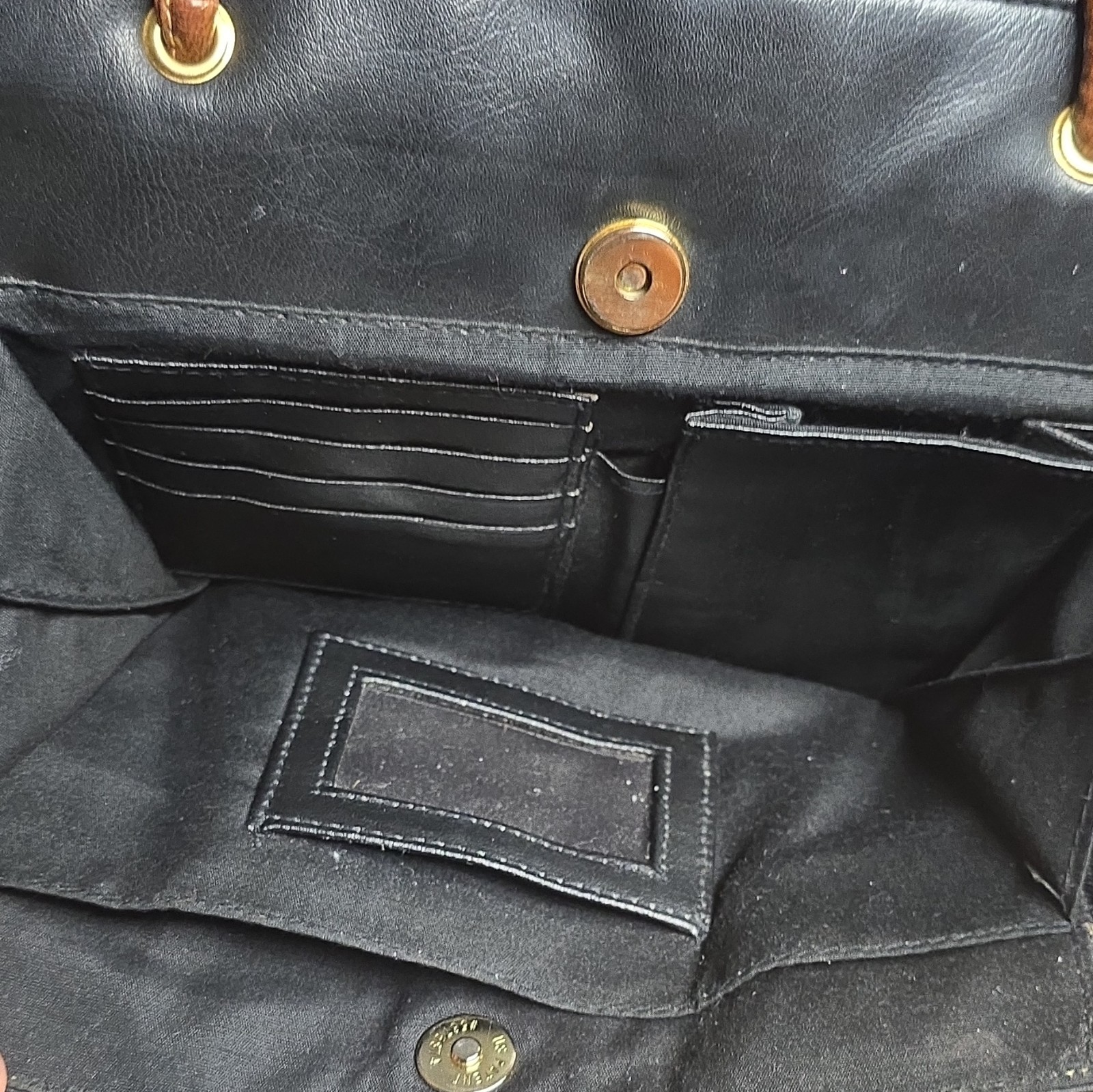 Bocelli New York Black/Brown Shoulder Bag Zip & Magnetic, Multi Compartments