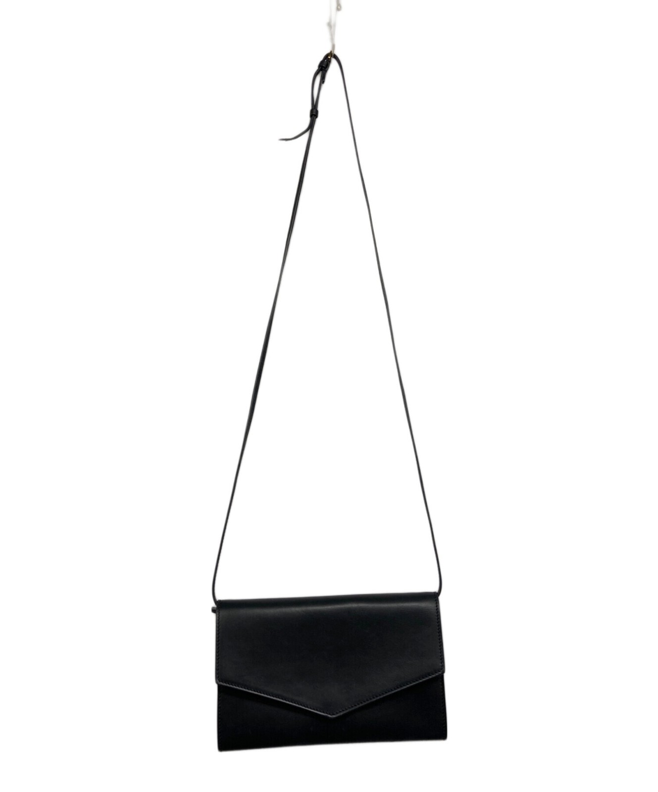 The Row Envelop in Leather 2way W1569L39BLSG Black Bag #TFB2705