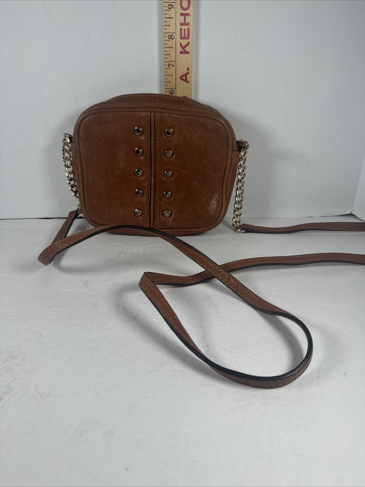Michael Kors Leather And Chain Western Style Studded Crossbody Bag