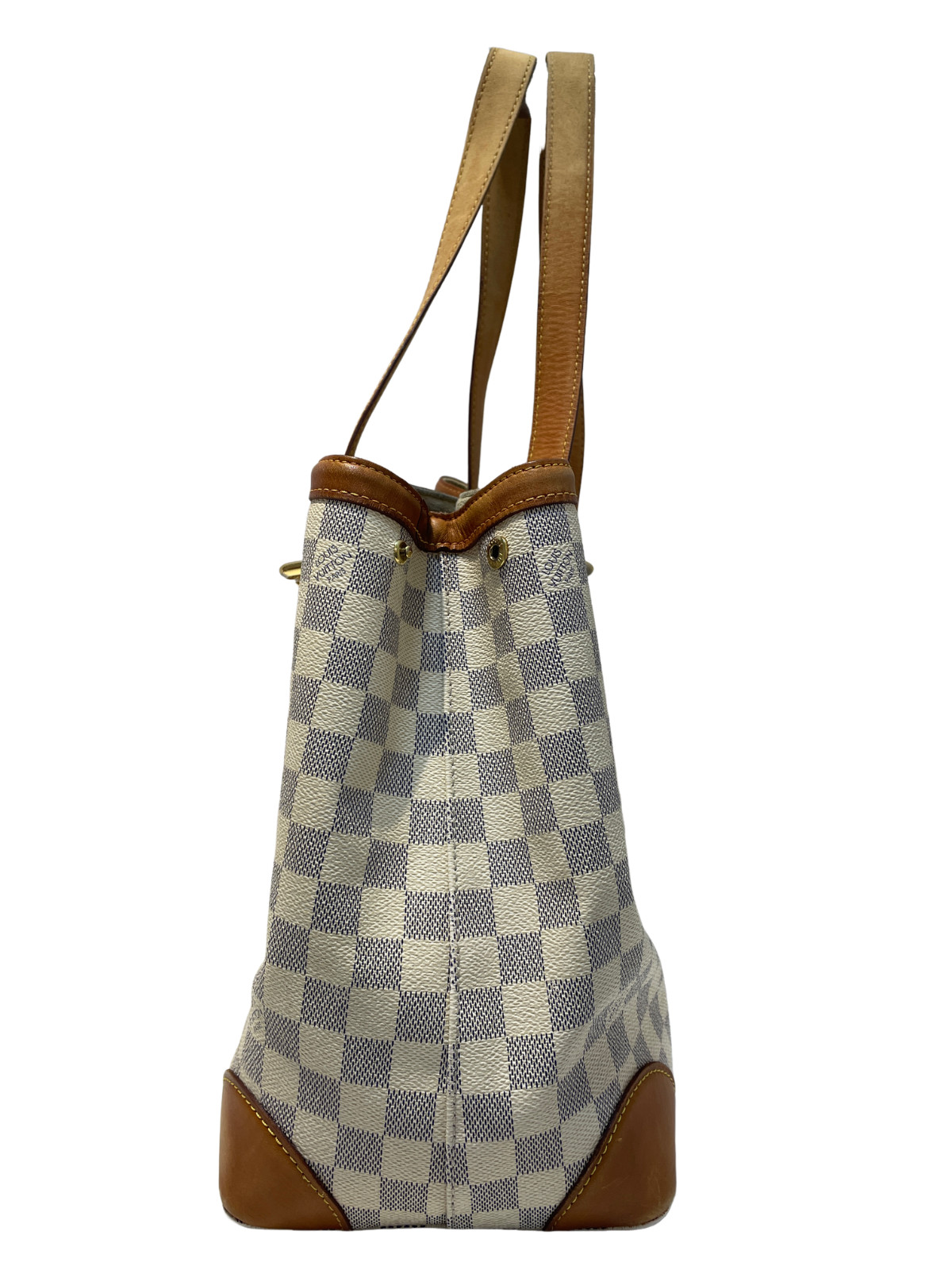 Louis Vuitton Damier Azur Hampstead Shoulder Bag MM Beige/Gray Canvas