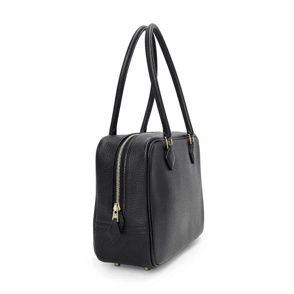 HERMES Plume Mini 20 Mysore goatskin, Noir Black Handbag