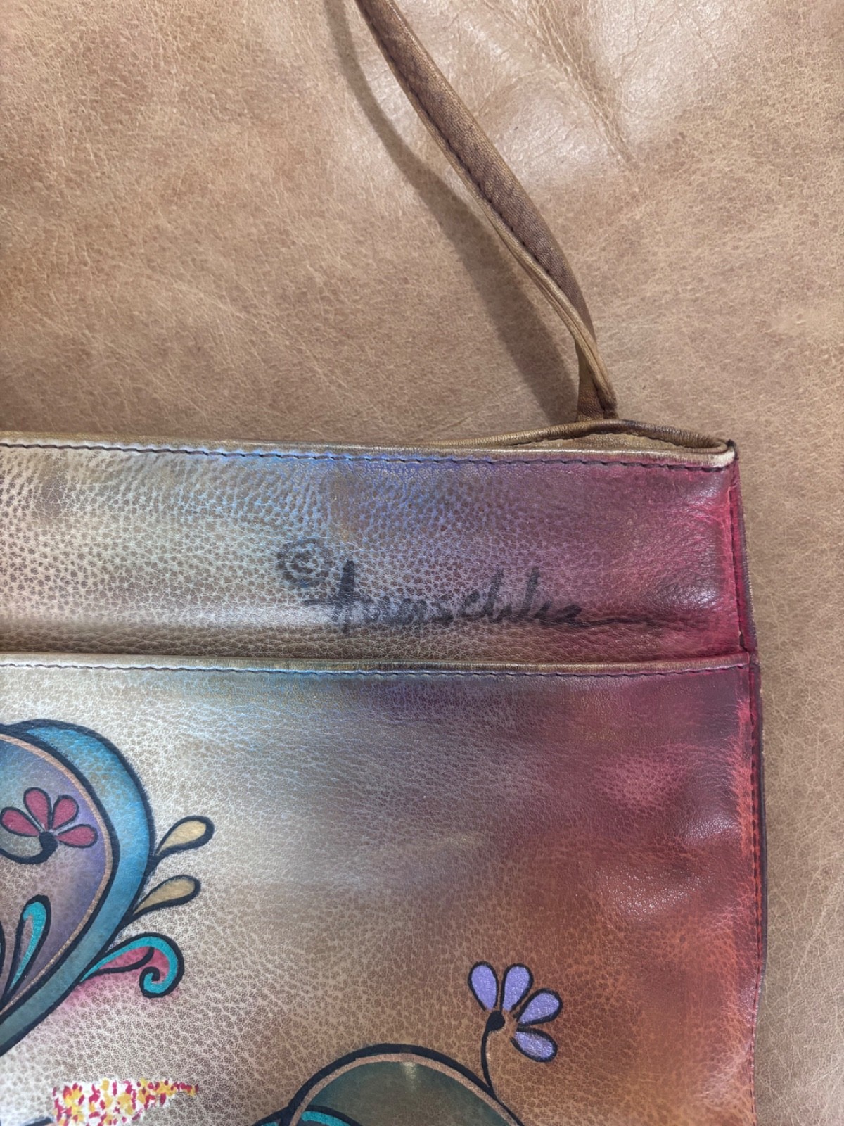 Anuschka Hand-Painted Leather Crossbody Bag