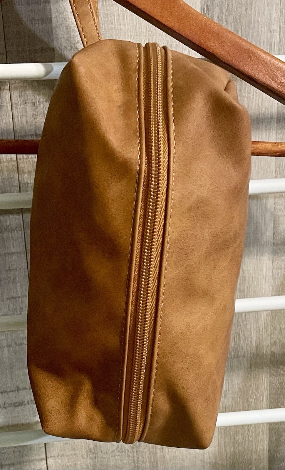 Lovevook Brown Floral Embossed Tote Zip Shoulder Strap Gold Hardware