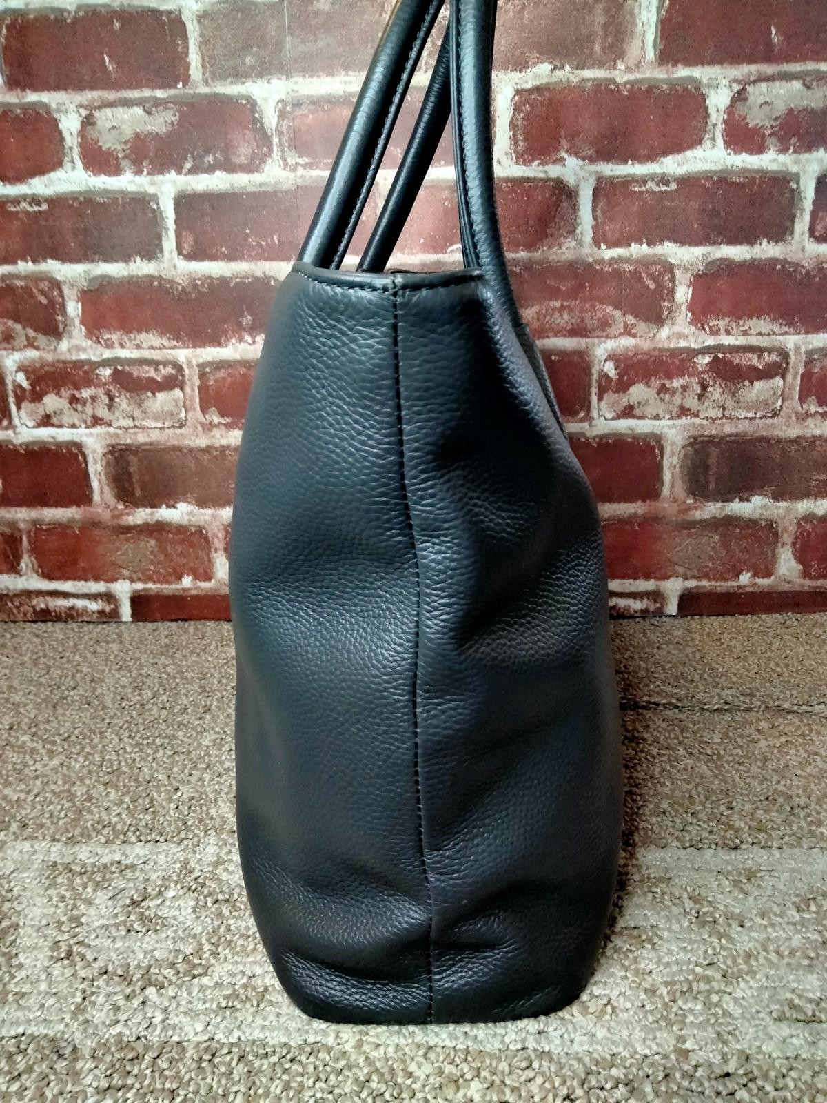 Onna Ehrlich Black Pebbled Leather Large Tote Shoulder Handbag
