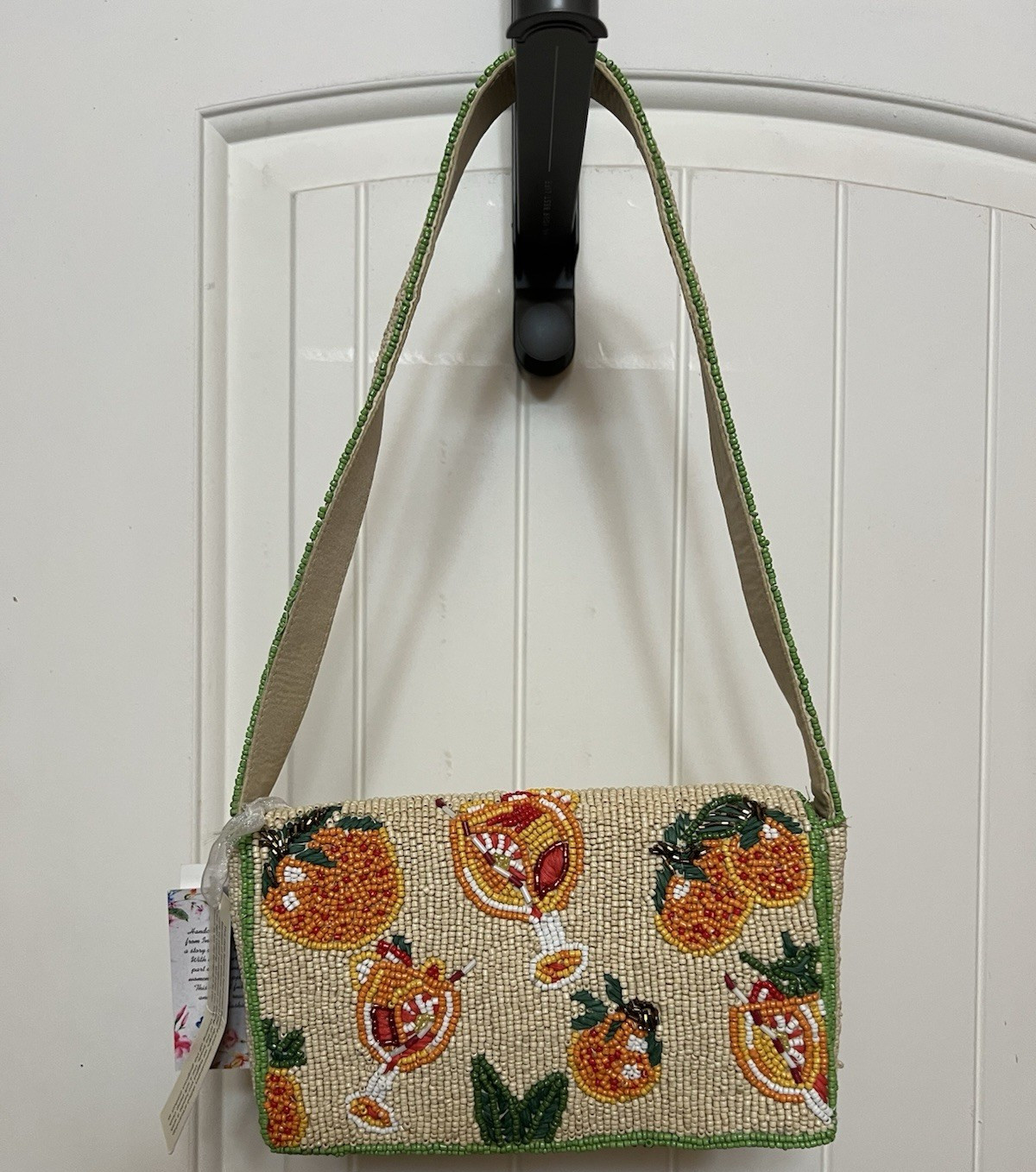 VIRAL Women’s Beaded Oranges and Aperol Spritz Shoulder Bag
