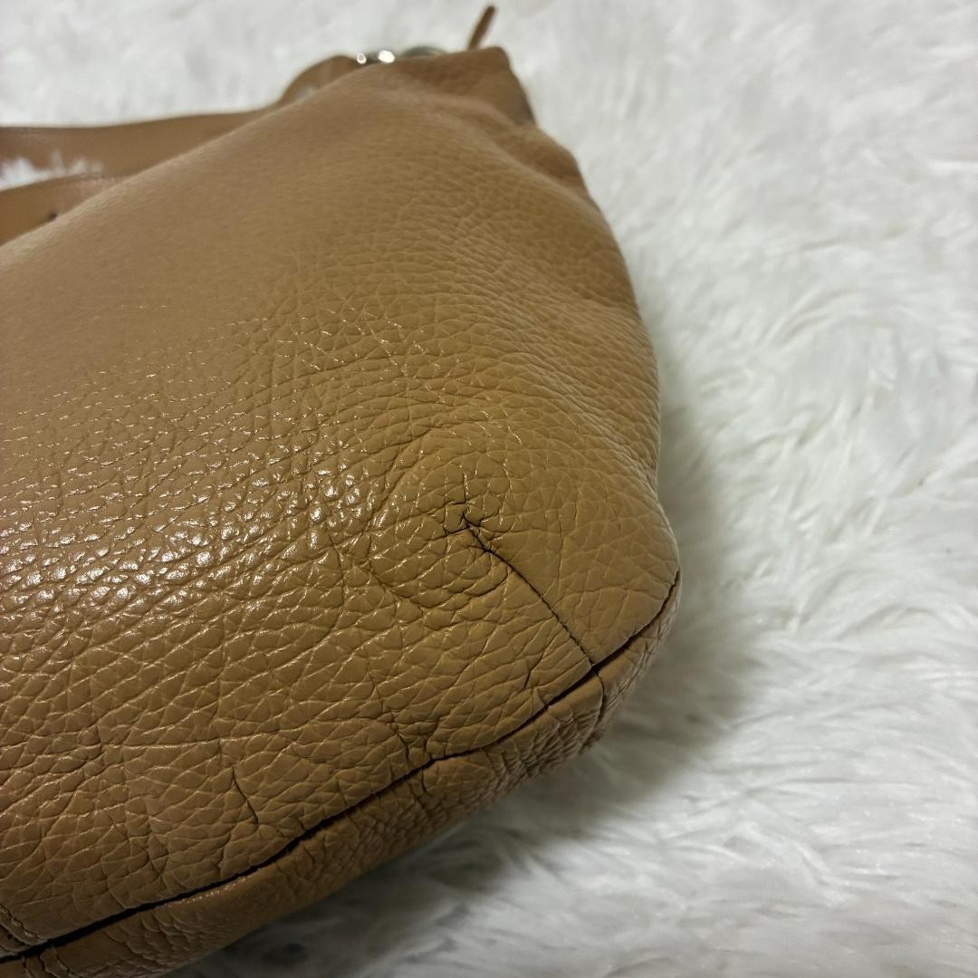 Furla Half Moon Crossbody Shoulder Bag Camel Brown Leather Japan 0610337