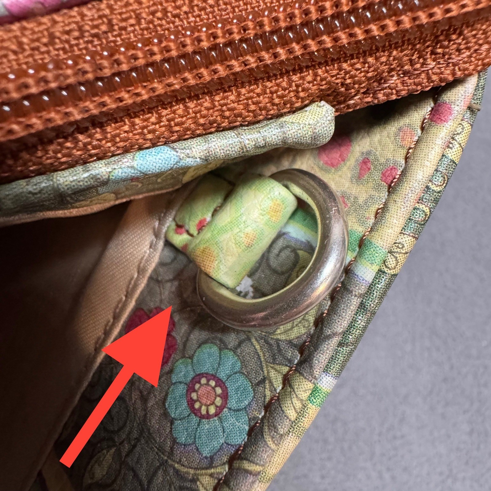 Fossil Satchel Floral Patchwork Leather Trim Bag Small Multicolor ZB7013 Boho