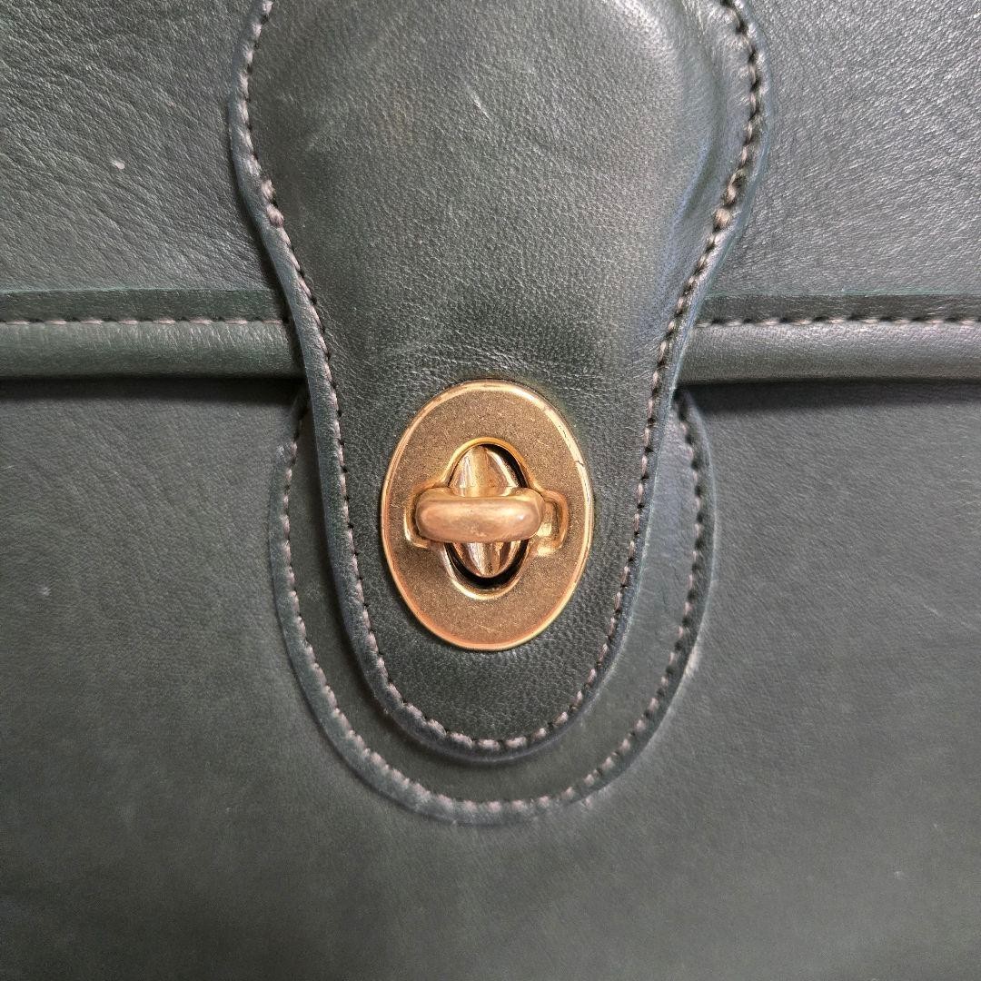 Coach Willis Green Leather Turn Lock 2Way Shoulder Bag 10.6in M87612 #2861
