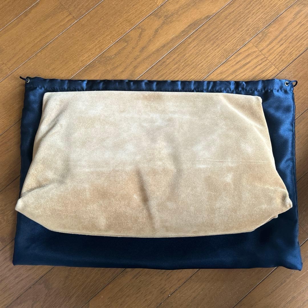 Sergio Rossi Clutch Evening Bag Purse Suede in Beige USED Good Condition
